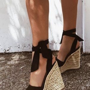 Tony Bianco Barca Wedge in Black Suede